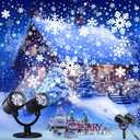 Toodour Snowflake Christmas Projector Lights Outdoor, Double Head Dynamic Snowflake Projector Lights with Timer, Waterproof Holiday Decorative Lighting- Christmas Light for Yard Wall Indoor Xmas Decor