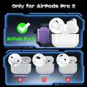 for AirPods Pro 2 Case Cover [Safety Lock] [Magnetic One-Click Open] [Military Shockproof Armor] Double Rugged Outdoor Wireless Charging Case for AirPods Pro 2nd Generation with Keychain, Purple