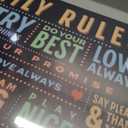 Family Rules Canvas Wall Art Family Inspirational Quotes Wall Decor Picture Colorful Uplifting Man Cave Poster Print Painting for Home Office Bedroom Living Room Home Decorate Prepare To Hang