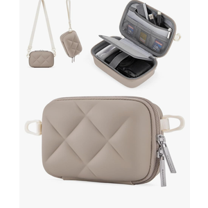 BAGSMART Digital Camera Case, Protective & Lightweight Camera Case with 2 Carrying Ways, Waterproof & Shockproof Small Camera Bag for Canon PowerShot/GoPro/Sony DSCW800/DSCW830 - Camel