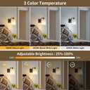 Powfloven Black Rechargeable Wall Sconces Set of 2 with Remote, Wireless Dimmable Battery Operated LED Wall Lights, Cordless Wall Lighting Lamp Fixture for Bedroom Living Room
