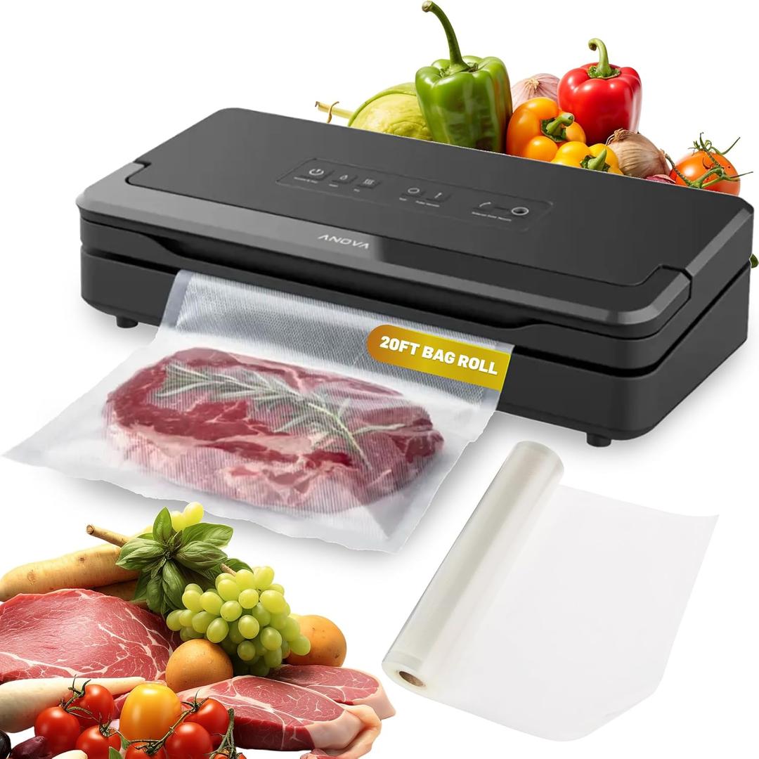 Anova Culinary Precision Vacuum Sealer Pro, Includes Large Bag Roll (19ft), Wet & Dry Dual Food Vacuum Sealer Machine for Sous Vide and Long-Term Storage