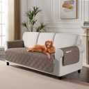 TAOCOCO Waterproof Couch Covers for Pets Dogs with Non Slip Backing, Sofa Seat Covers with Side Pocket for 3 Cushion Couch Washable Dog Couch Cover Protector Sofa Slipcovers(Sofa Plus, Taupe) (Width: 72.4'')