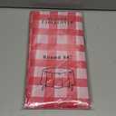 3 Pack Red and White Checkered Tablecloth, Round Christmas New Years Gingham Plastic Table Cloths for Parties Disposable, 84x84 in Waterproof Camping Tablecloth for Birthday Party Baby Shower Picnic
