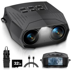 Night Vision Goggles - 5K Night Vision Binoculars for Adults, 5000mAh Rechargeable Infrared Binoculars with 3'' Large Screen, 10X Digital Zoom External Flashlight for Camping