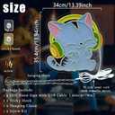 Headphone Cat Neon Sign 13.4x14 Inch UV Printed Musical Blue LED Cat Neon Light for Wall Decor, Dimmable USB Powered Cute Cat Light Up Sign for Bedroom Pet Shop Party Bar Teen Game Room, Gift for Cat Lovers