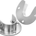 Coloch 16 Pack Stainless Steel Closet Pole Sockets, 1-1/4 Inch Closet Rod Support U-Shaped Curtain Rod Holders Flange Set Rods Holder with Screws