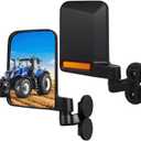 Tractor Mirror Magnetic, Strong Magnetic Mirrors for Forklifts, External Reflective Strips on Mirrors, No Installation Required, 1 Pair (Right and Left) Black