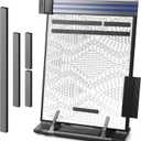 Flutesan Knitting Pattern Holder with 4 Replacement Magnets Knitting Chart Keeper Black Magnetic Cross Stitch Supplies and Accessories Cross Stitch Pattern Holder for Crochet, 13.78 x 8.27 Inch