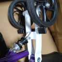 BlessReach Steerable Knee Walker Deluxe Medical Scooter for Foot Injuries Compact Crutches, with Dual Rear on-Wheel Brake and Shock Absorption Under The Knee pad（Purple）