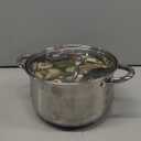 Alpine Cuisine Stainless Steel Dutch Oven Belly Shape 4 Quart - Heavy Duty Pot with Tempered Glass Lid,Comfortable Handles, Dishwasher Safe & Easy to Clean
