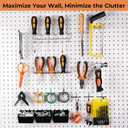INCLY 120PCS Pegboard Accessories Organizer Kit, Peg Board Hooks Assortment with Bins for Organizing Various Tools, Fit 1/8 or 1/4 inch Pegboard for Hanging Storage, Garage Wall Attachments