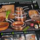 Gotham Steel Hammered 20 Pc Ceramic Cookware Set Nonstick, True Ceramic Pots and Pans Set Non Stick with Deep Square Pan Set & Bakeware Set, Non Toxic PFOA PFOS Free, Oven & Dishwasher Safe