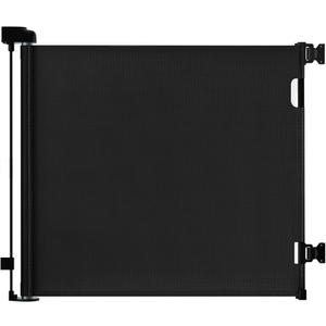 dearlomum Retractable Baby Gate,Mesh Baby Gate or Mesh Dog Gate,33" Tall,Extends up to 55" Wide,Child Safety Gate for Doorways, Stairs, Hallways, Indoor/Outdoor,33"x55") (Black)