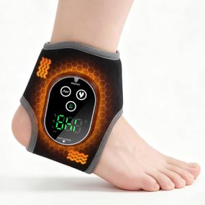 Foot Massager for Neuropathy Plantar Fasciitis Pain Relief, Heated Ankle Massager & Cordless Ankle Heating Pad Wrap with Rechargeable 3000mAh, 4 Heat Levels & 3 Vibration Modes, Father's Gifts
