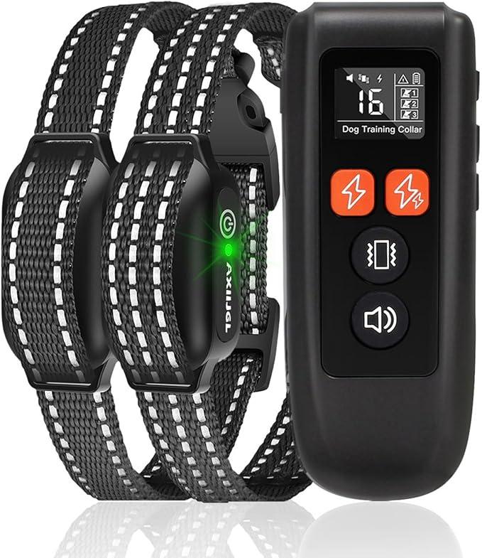 Shock Collar for Dogs 2 Dogs 3300FT Shock Collar IPX7 Electric Dog Collar Waterproof Dog Correction Collar Ecollars Beep Dog E Collar with Controller Sercurity Lock for All Breed