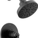 Delta Faucet Saylor 17 Series Black Shower Valve Trim Kit with H2Okinetic Shower Head, Delta Shower System, Shower Faucet Set, Shower Head and Handle Set, Matte Black T17235-BL (Valve Not Included)