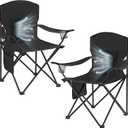 2 Pack Camping Chairs with Fan, Lightweight Camp Chair 300LBS Portable Foldable Chairs for Adults & Teens, Compact with Carry Bag for Camping, Beach, Picnics, Outdoor (Large)