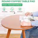 44 Inches Round Clear Plastic Cover Dining Table Protector PVC Vinyl Round Tablecloth Wooden Furniture Topper Transparent Tabletop Cloth Pad Vinyl Waterproof Desk Cover for Coffee End Table