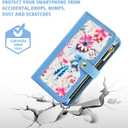 Floral Wallet Case for Samsung Galaxy S20 FE 5G 6.5 inch with Wrist Strap Shoulder Strap Flip Zipper Purse Stand Phone Cover for S 20 EF UW 2022 S20FE5G S20FE 20S S2O Fan Edition 4G G5 Blue