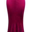 MUXXN 50s Dresses for Women Vintage Sleeveless V Neck Bodycon Maroon Cocktail Evening Maxi Long Dress Burgundy S