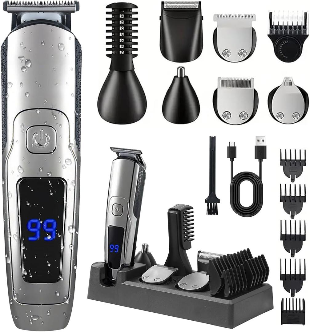 Beard Trimmer for Men, 20 Length Settings, Waterproof Electric Razor for Men, Hair Trimmer, Nose Hair Trimmer, Cordless Hair Clippers, All-in-One Grooming Kit