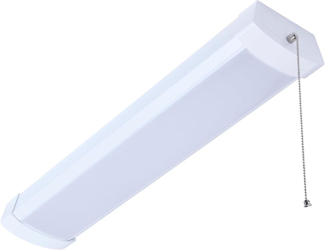 Nuvo 65/1212 LED 2Ft Wrap Linear Ceiling Light with Pull Chain, 20W, CCT Selectable 2700K/3000K/3500K/4000K/5000K, White