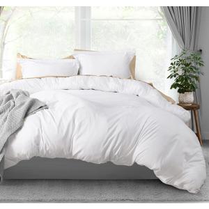 Utopia Bedding Duvet Cover Queen Size - 3 Piece with Zipper Closure - 1 Comforter Cover 90X90 Inches & 2 Pillow Shams 26X 9Inches (White) Comforter Not Included