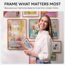 Homeforia 27 x 40 Natural Wood Frame, Mortise & Tenon Light Oak 27x40 Picture Frames with Mat 24x36 for Wall, 40 x 27 Solid Wooden Frame Matted to 24 x 36 inch Photo, Tempered Glass, Wall Kit, Set of 1