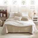 Sanracie Stonewashed Oversized King Quilt(120"x120"), Cotton Dark Wheat Color Cross Stitch Pattern California King Quilt Set 3Pcs Ultra Soft Lightweight Crinkle Bed Coverlet Set for All Season