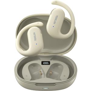 TEDELON Open Ear Headphones Bluetooth 5.4: 50H Playtime Wireless Earbuds, 16.2mm Drivers, IPX6 Waterproof, LED Display, Comfort Fit for Running, Cycling, Workouts