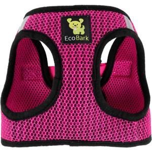 EcoBark Step in Dog Harness - Eco-Friendly Teacup Dog Harnesses for Dogs - Reflective and Adjustable Mini Body Halter Vest -Tiny Soft Mesh Toy Breed Harness (Fuchsia Pink, XXXS)