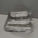 Tioncy 3 Set Stainless Steel Cake Pan with Lid 13/11/9 Inch Rectangle Sheet Baking Pan with Covers Bakeware with Lids for Cakes Breads Casseroles Fish Vegetables and More