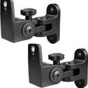 BS-218pro Universal Speaker Wall Mount for Small Speakers ,Vertical 120, Horizontal 180Adjustment,Hold up to 30lbs,Compatible with Bose, JBL, KEF, Klipsch, Sony & Others(2 Packs Black)