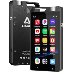 96GB Mp3 Player with Bluetooth and WiFi, 4" HD Full-Color Touch Screen, 3RAM, Mp3 & Mp4 Players with Speaker, Mp3 Player with Spotify, Amazon Music, YouTube, FM Radio, for Kids and Gift