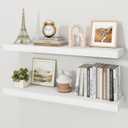 36" White Floating Shelves Wood Wall Shelf, White Color, Set of 2