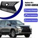 LLUX Black GX460 Grille Assembly Compatible with 2014-2021 Lexus GX460 Upper Radiator Grille Lower Bumper Grille Set