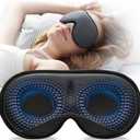 YFONG Weighted Sleep Mask, Women Men 3D Eye Mask Blocking Lights Sleeping Mask (4.2oz/120g), Pressure Relief Night Sleep Eye Mask with Adjustable Strap, Eye Cover Blindfold for Travel Nap Yoga, Gray