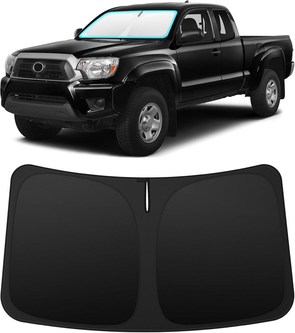 INSAUTO Custom Fit Windshield Sun Shade for Toyota Tacoma 2005-2015 | Foldable Front Window Sunshade Car Accessories, UV & Heat Reflector, Keeps Interior Cool, Includes Storage Bag