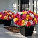 8 Bundles Artificial Camellia for Front Door Outside - Faux UV Resistant Real Looking Camellia Flowers Fake Silk Bouquets Plants for Garden Window Farmhouse Home Spring Summer Decor (Mixed Color)
