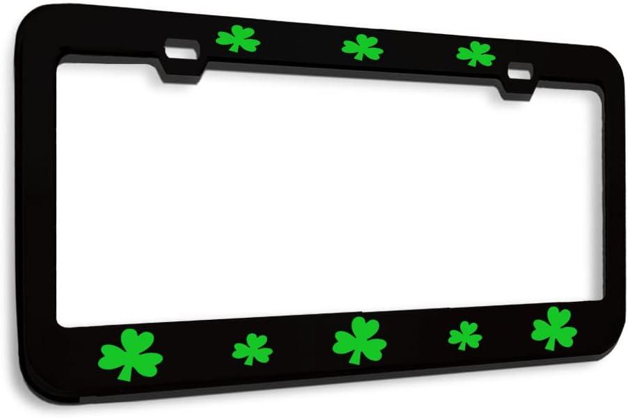 Metal License Plate Frame Shamrock Green Irish Ireland Metal Tag Holder Car Accessories Black 2 Holes 1 Frame