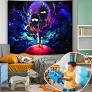 Atrippy Anime Wall Tapestry for Bedroom, Trip-py Posters Space Tapestry for Men, Cool Black Aesthetic, Hippie Room Decor Hanging Art for Girl Boys Party (60''x79'')