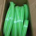 LAVEVE Heavy Duty Sprinkler Soaker Hose 100 FT, Flat Garden Hose with Holes, Efficient Flexible Irrigation Hose for Yard, Lawn and Garden, Includes Stakes (25FT x 4Pack)
