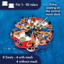 Wow Sports Tube-A-Rama Inflatable Floating Island - Holds Up to 10 People - 8 Seats - Water Raft for Adults & Kids