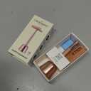 THE GROOMING SOCIETY Double Edge Safety Razor for Women Rose Gold with Stand and Silicone Cover - Durable Metal Eco-Friendly Single Blade Safety Razor with 10 Blades- Closed Smooth Shave