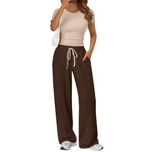 Trendy Queen Womens 2026 Summer Workout Vacation Gym Clothes Spring Fashion Lounge Matching Airport Travel Outfit Resort Wear Fitness Athleisure Clothing Small
