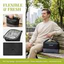 Women Lunch Bag & Lunch Box - Insulated Lunch Box for Women Men, Reusable Lunch Tote, Thermal Lunch Cooler, Crossbody Shoulder Strap for Work, Adult Lunch Bags for Women (Black)