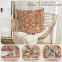 Boho Throw Pillow Covers 20x20 inch Set of 2,Bohemian Vintage Carpet Pattern Antique Ethnic Decor Double Sided Pattern Cushion Cover Soft Pillow Case Living Sofa Room Bed Square Pillow Cover