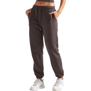 YEOREO Women's Fleece Jogger Cargo Sweatpants Marceline Oversize Drawstring Baggy Cinch Bottom with Pockets (Black, L)