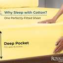 Royale Linens 100% Organic Cotton Fitted Sheet - Percale Weave - Super Soft Deep Pocket Bottom Sheets - Elastic Sheet Full Size - Full Fitted Sheets Only - (54"x75"+15", Yellow)